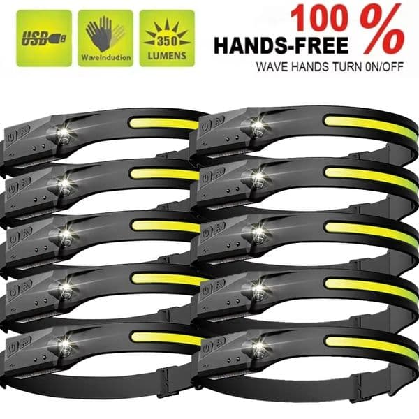LED Sensor Headlamp Camping Search Light Head Flashlight USB Rechargeable Powerful Lamp Front Lanterns Headlights 6 Styles