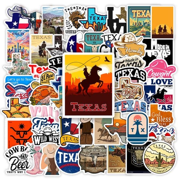 Texas State Logo Stickers Art Design Clipart DIY Gift Toys Decal for Laptop Scrapbook Phone Decorative Luggage Bottle Waterproof