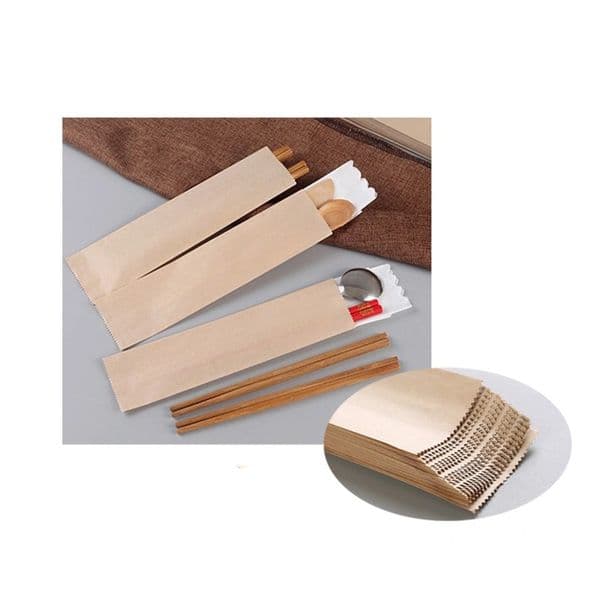 Kraft paper chopsticks set disposable chopsticks set paper bag knife fork spoon tableware set packing bag Individual Packing