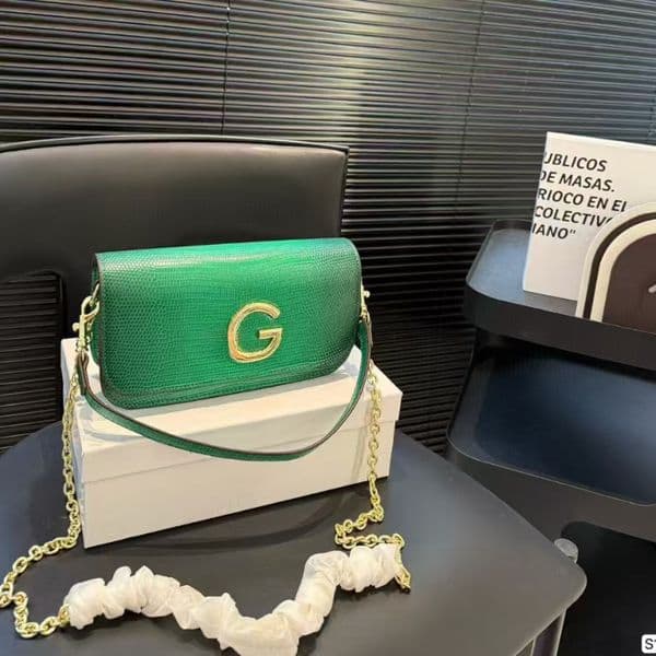 Classic women's chain bag, stone patterned crossbody bag, single shoulder gradually changing color handbag, 10A