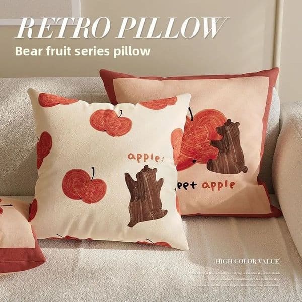 Blanket Animal and Apple Cute Student Children Pillow Cover Sofa Living Room Cushion Bedside Square Pillowcase 250711