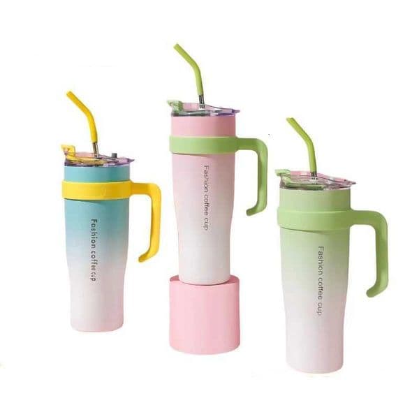 Retro Diner-Style 42oz Stainless Tumbler w/Straw Lid-Double-Wall Vacuum Insulated Cup(12hr Ice Retention Leak-Proof Design) X250711