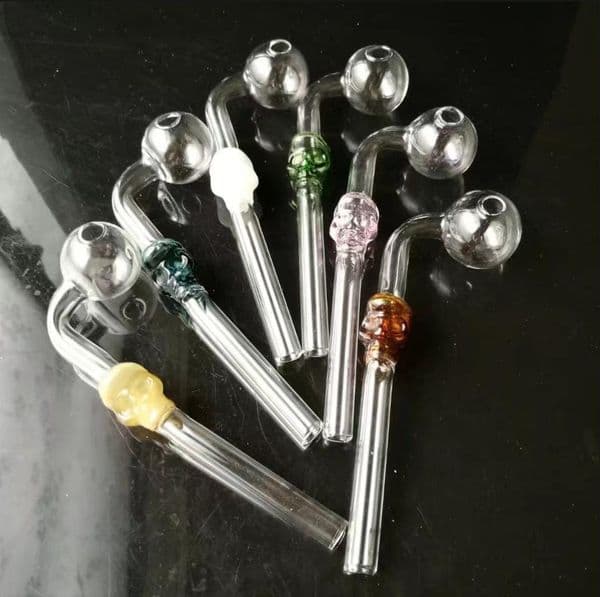 Skull bone long curved pot luck Wholesale Glass Hookah, Glass Water Pipe Fittings, Free Shipping