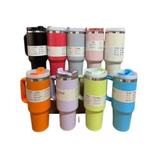40oz Car Cup Insulated Stainless Steel Tumbler with Hidden Straw 30H Ice Retention Durable Travel Mug for Office/Outdoor X250711