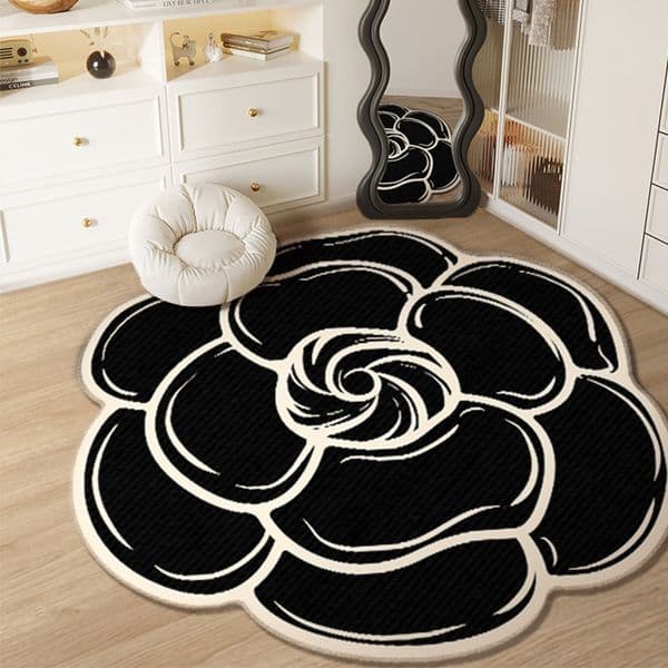 2026 perfume Designer Irregular Living Room Cool Carpet Carpet Makeup Table Highend Bedroom Dressing Cloakroom Chair Stool cologne Bedside Round Floor Mat W2507