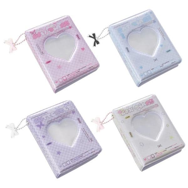 3in Photocard Binder INS Photo Album Photocard Album Collect Love Heart Hollow Photo Card Holder Storage Bag Kpop Picture Albums