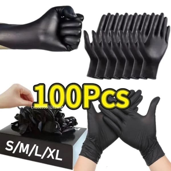 Disposable Rubber Gloves Latex Gloves Black Washing Latex Free PVC Gloves Housework Car Industry Gardening Pet Care Cooking Tool 250707