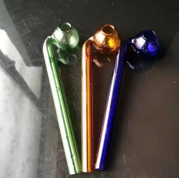 Glass Smoking Pipes Manufacture Hand-blown bongs Colorful long curved pot