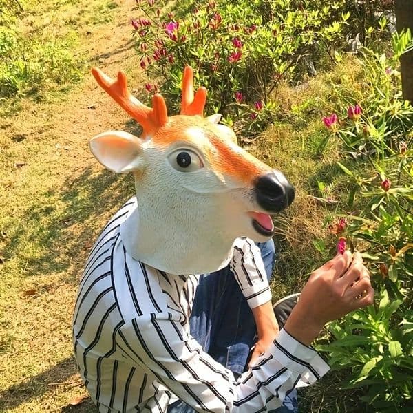 Cute Festive Deer Animal Head Mask for Parties Deer Mask Full Head Helmet Cosplay Costume Party Props 250709