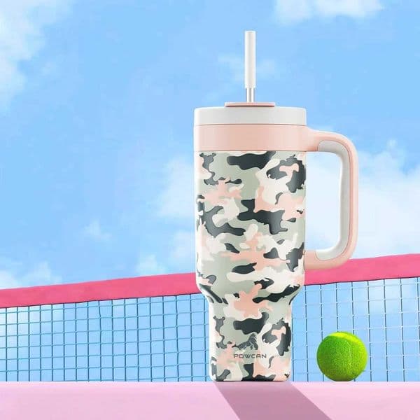 2025 40oz New Tumbler with Handle Straw Camouflage Prints Stainless Steel Travel Leak-Proof Vacuum Car Mug Outdoor Vacuum Cup X2507111
