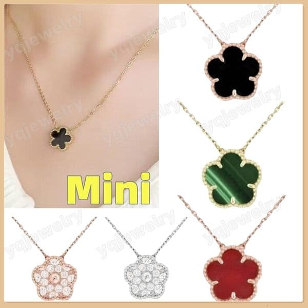 mini flower pendant necklace sailormoon designer jewelry women stainless steel jewelry small clover necklace onyx mother of pearl clover necklace gift mom