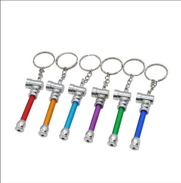 Mini metal aluminum small cigarette holder key chain pipe