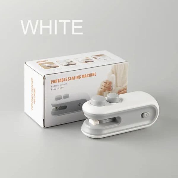 16W Mini Bag Sealer & Cutter: Rechargeable, Portable, Fast Heat Seal for Food Preservation, Lightweight Design for Home, Office,
