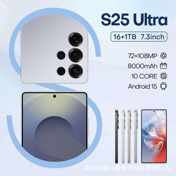 A2 I15 I16 5G New S25 Ultra Android 16+1T Smartphone 7.3 Large Screen OZON