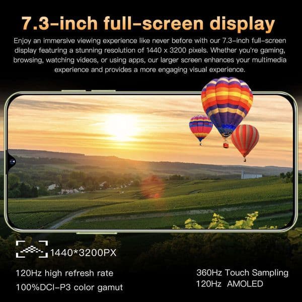 A2 I15 I16 5G S23 Ultra Phone 7.3inch Large Screen High-End Android 13 Smartphone thumbnail 2