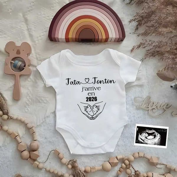 2026 Newborn Romper Baby Announcement Boys Girls Pregnancy Reveal Clothing Jumpsuit Outfits W250712