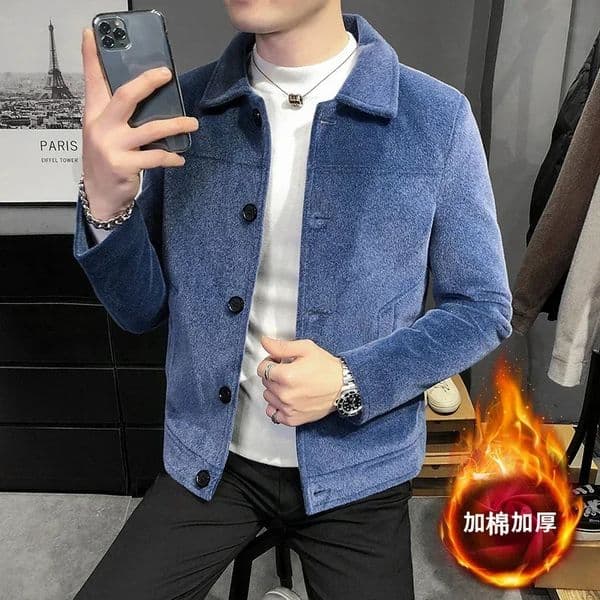Autum Winter Wool Blends Jacket Coat Men Thicken Warm Casual Business Trench Coat Short Streetwear Overcoat Windbreaker 250708