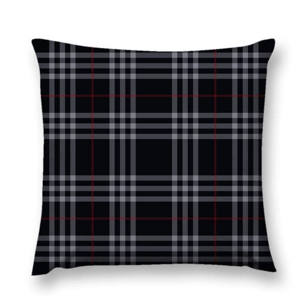 ddmythur Plush pillowcase Pillow cover patterns black plaid pillow cover with red lines on the front of it