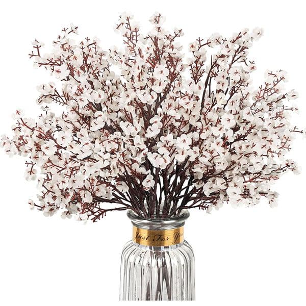 Babys Breath Artificial Flowers, 5 Bundles Real Touch Black Fake Flowers Silk Flowers Bulk for Vase Home Office Wedding Indoor