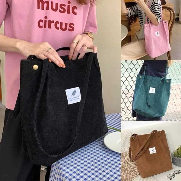 Fashion Womens Shoulder Bag Large Capacity Corduroy Shopping Bag Canvas Womens Bag Literary Leisure Shoulder Bag Z250712
