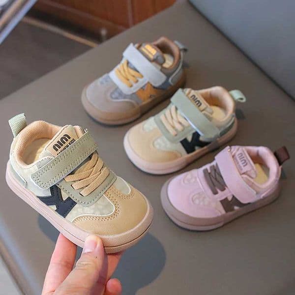 100% Cotton Linen Cotton Linen For Children PU Leather Boys Girls Sneakers Soft-soled Waterproof Infant Baby Ergonomics Kids Sneakers XJ250712