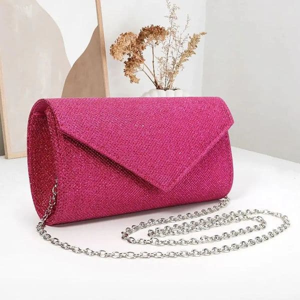 Glitter Envelope Handbag Womens Evening Bag Ladies Day Clutch Daily Clutch Wedding Party Bling Metal Chain Crossbody Bag Silver 250708