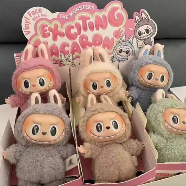 Hot selling labubu blind box plush toys, vinyl dolls, macaron pendants, figurines, children's gifts