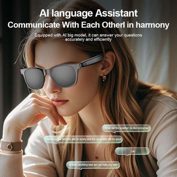 New Multi-Language AI Translation Smart A11 Cycling Sports Sun Protection Bluetooth Glasses