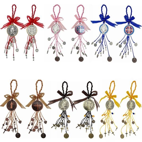 2PCS Saint Benedict Medal Protection Blessing Charm Catholic San Benito Medalla Handmade Jewelry Christmas Halloween Gift Charms 250711
