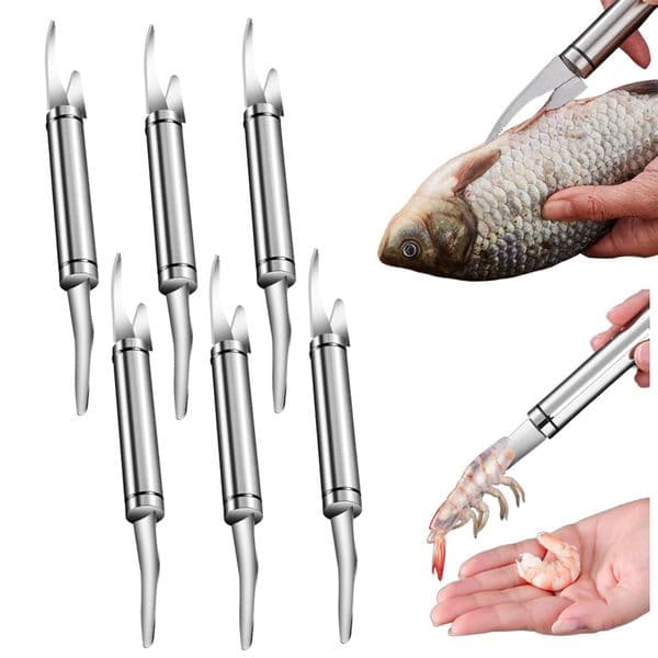 Multifunctional Knife Fast Shrimp Peeler Fish Scale Knife Stainless Steel Shrimp Line Cutter Cutting Scraping Knife Kitchen Tool