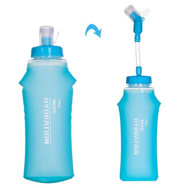 300ml Collapsible Water Bottle BPA Free TPU Collapsible Soft Water Bottle for Running Hiking Cycling Climbing for Hydration Pack