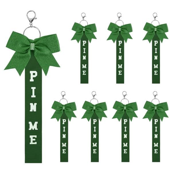 G7NC 8PCS Cheerleading Bowknot Keychains Sparkly Team Gifts Accessory Rhinestones