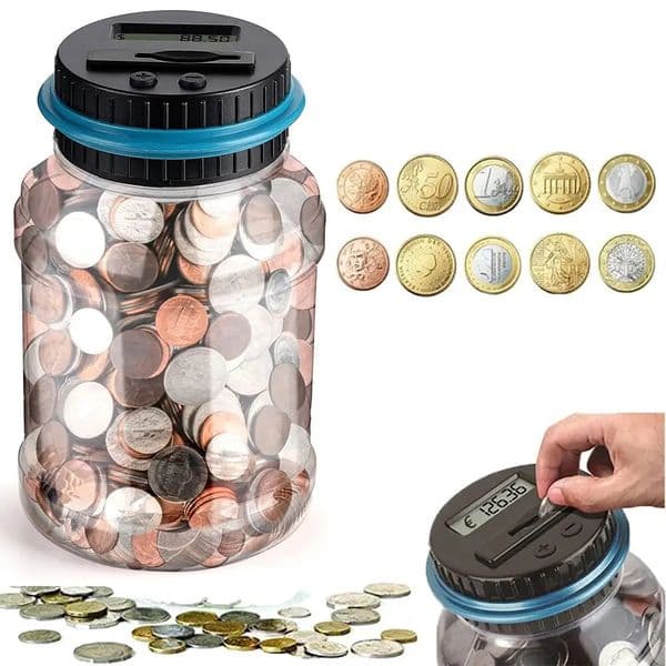 Electronic Piggy Bank Counter Coin Digital LCD Counting Coin Money Saving Box Jar Coins Storage Box For USD EURO Money Gifts 250707