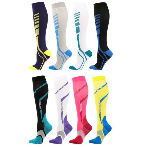 4 Pairs Unisex compress stockings Sports Pressure Socks Multi-color Outdoor Running Compression Socks Marathon Sports Gym Socks