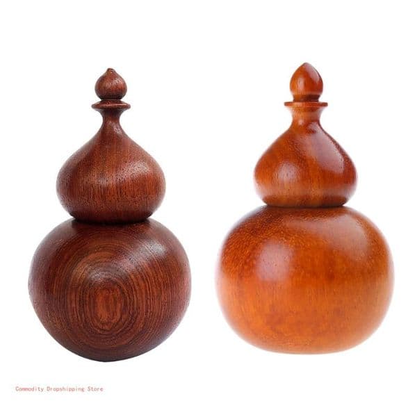 Creative Vintage Gourd Wooden Toothpick Holder Dispenser Storage Box with Lid Sewing Needles Cotton Swab for Case