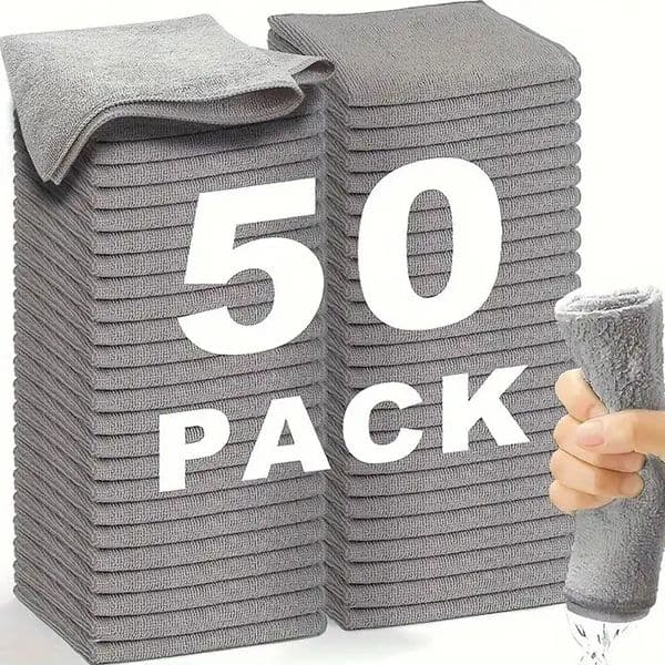1/50pcs Gray Bamboo Charcoal Thickened Super Absorbent Dishcloth Oil Resistant Kitchen Wipes Microfiber Cleaning Cloths 250707