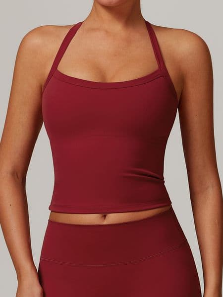 Yoga Top Women's Solid Color Beautiful Back Nude Sense Yoga Underwear Bra Quick Drying Sports Vest High Elastic Vest 2025 New