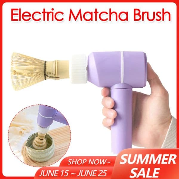 Electric Bamboo Whisk Matcha Brush 3 Gears Adjustable Quickly Whisking Matcha Tool Home DIY Tea-Making Tools Type-C Charging