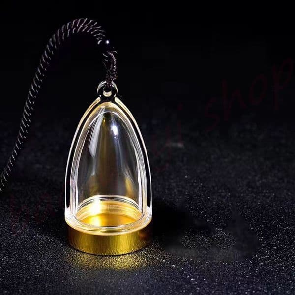 Transparent box pendant for Buddha statue, openable necklace pendant, acrylic glass material