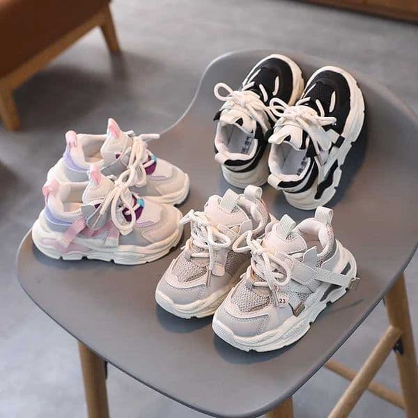 2024 Kids Sport Shoes Fashion Cross-tied Mesh Breathable Boys Sneakers Spring Autumn Children Girls Outdoor Running Shoes G02122 Z250714