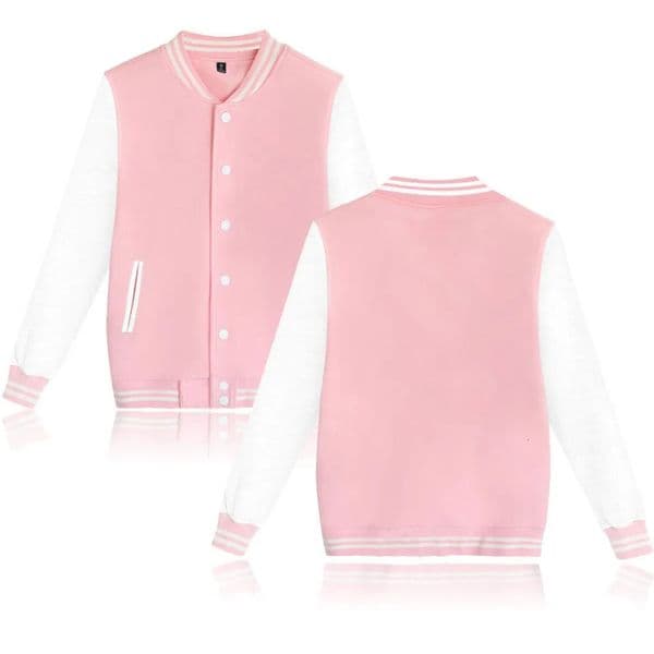 Black Pink Solid Color Baseball Bomber Jacket Men Women Hip Hop Harajuku Jackets Kids Boys Girls Single Coats 250714