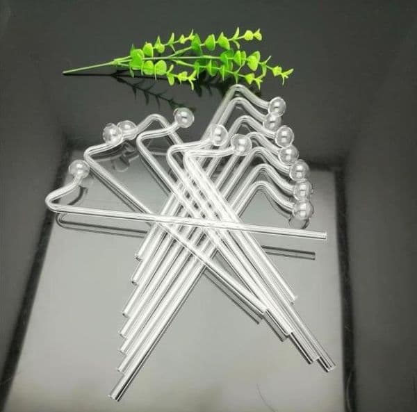 Smoking Pipes new Europe and Americaglass pipe bubbler smoking pipe water Glass bong Lengthen 6mm glass long curved straw 20cm