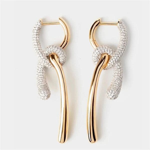 European and American Metal Wrapped Zircon Earrings Geometric Rules Women Jewelry Luxurious Retro Banquet Accessories Gifts 250711