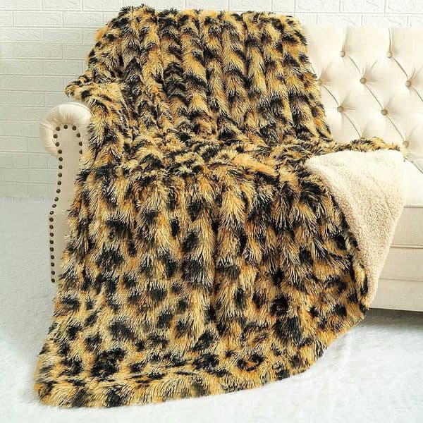 Fluffy Leopard Throw Blanket Plush Cheetah Print Blankets Soft Faux Fur Bed Throw For Decorative Couch Chair Bed Covers X2507141