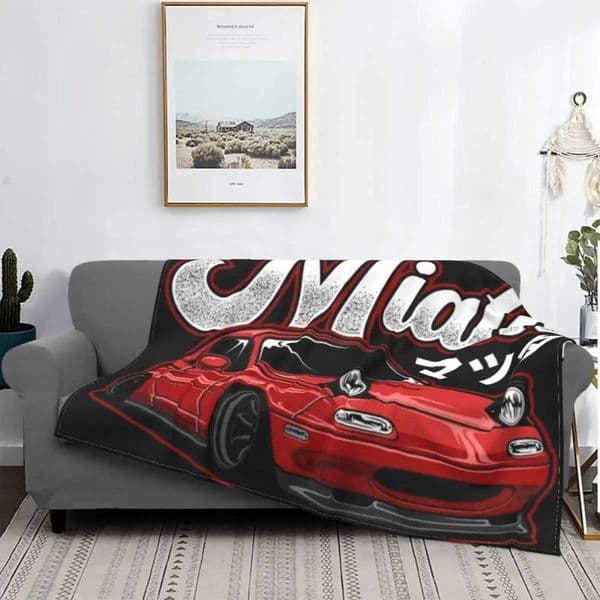 Miata MX-5 NA Red Blanket Jdm Car Drift Turbo Plush Thick Super Soft Flannel Fleece Throw Blanket For Bedding Bedspread Quilt X250714