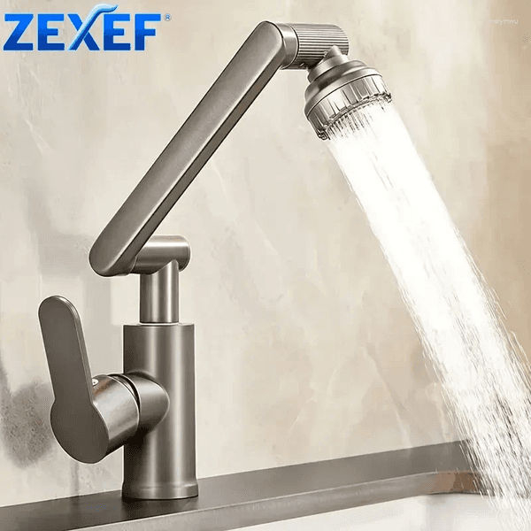 Bathroom Sink Faucets ZEXEF Mechanical Wash Basin Faucet With Sensor And Cold Water Tap Universal Arm Kitchen Home Accessories