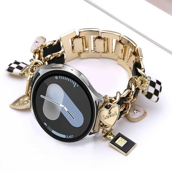 Checkerboard Charm Metal Apple Watch Band for iWatch Series 1-10 Ultra 38mm 40mm 41mm 42mm 44mm 45mm 46mm 49mm