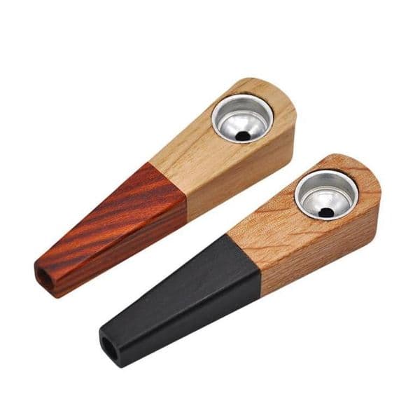 New hot metal pipe, two color wood, pipe, stone, nanmu, pipe, mini pipe.
