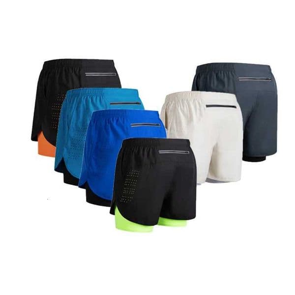 2025 New Release Mens Running Shorts Gym Fitness 2-in-1 Exercise Summer Quick Dry Trendy Personalized Running Shorts XJ250714