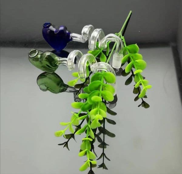 Color spiral peach pot Wholesale Glass bongs Oil Water Pipes Glass Pipe Oil Rigs Smoking